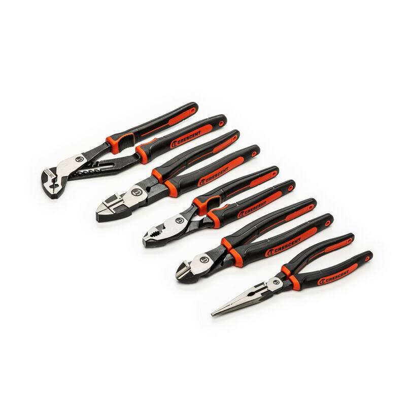 Juego de alicates mixtos Crescent Z2 con agarres de material dual (5 piezas) - Z2SET5CG-06