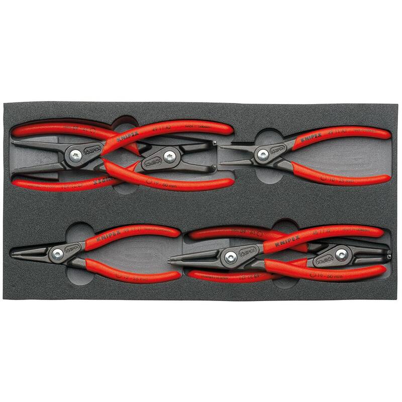 Juego de alicates para anillos de retención KNIPEX en charola de espuma (6 piezas) - 00 20 01 V02