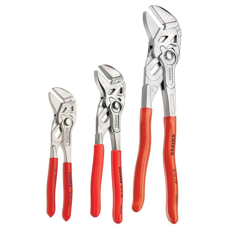 Juego de llaves ajustables KNIPEX de 6, 7 y 10 pulgadas (3 piezas) - 9K 00 80 45 US.