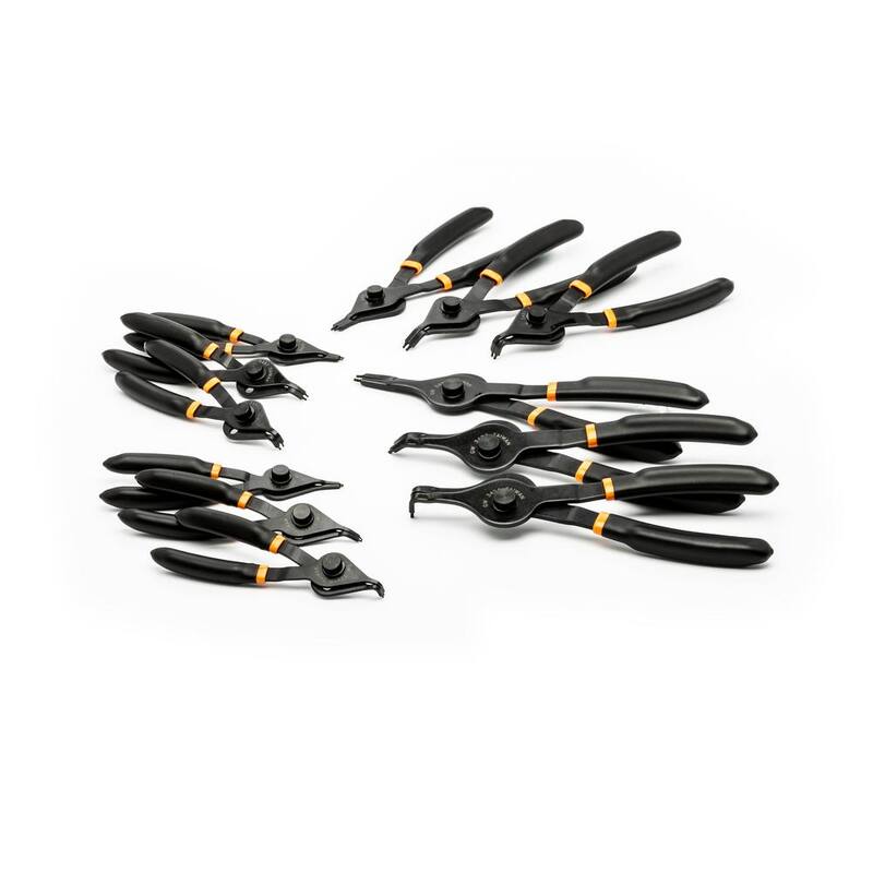 Set de alicates para anillos de seguridad convertibles con punta fija GEARWRENCH (12 piezas) - 3495