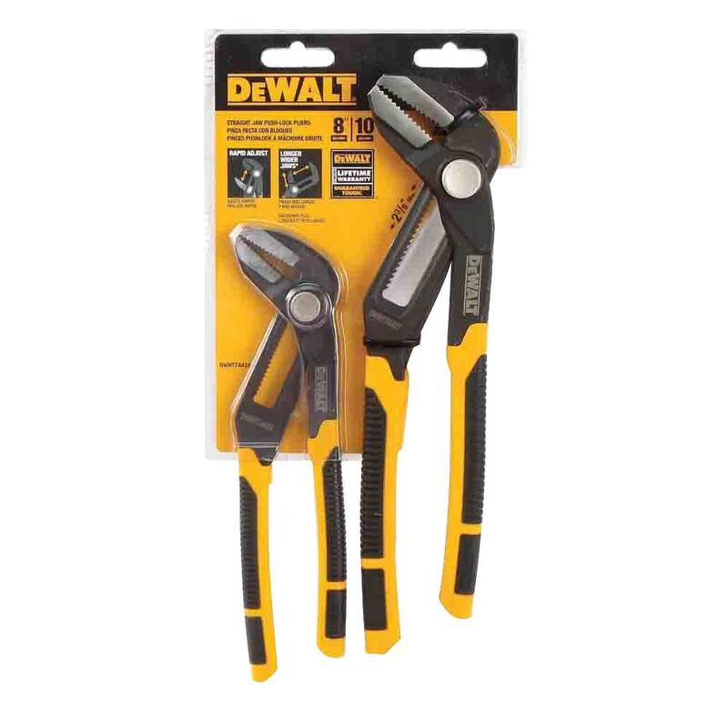 Juego de pinzas de bloqueo de mandíbula recta DEWALT (2 piezas) - DWHT74428