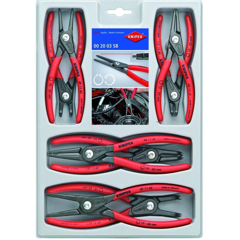 Juego de alicates para anillos de seguridad de precisión KNIPEX (8 piezas) - 00 20 04 SB