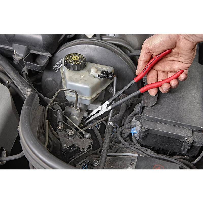 Juego de pinzas de punta larga recta y angulada KNIPEX de 11 pulgadas con estuche de almacenamiento - 9K 00 80 128 US