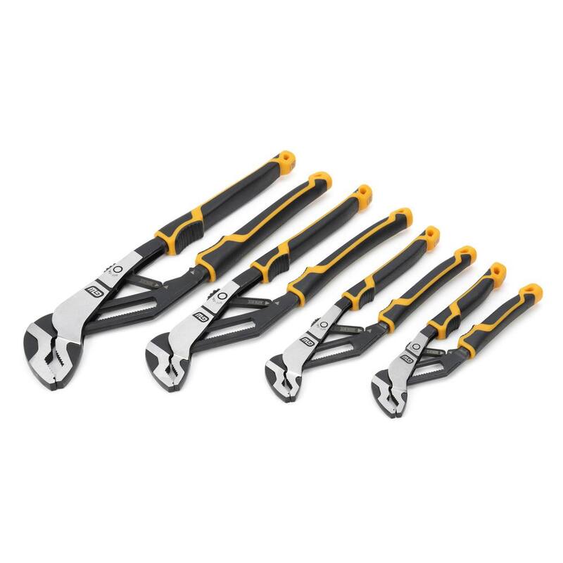Llave de trinquete GEARWRENCH 6, 8, 10 y 12 pulgadas PITBULL Auto-Bite, alicates de lengüeta y ranura con doble material (4 piezas) - 82594C