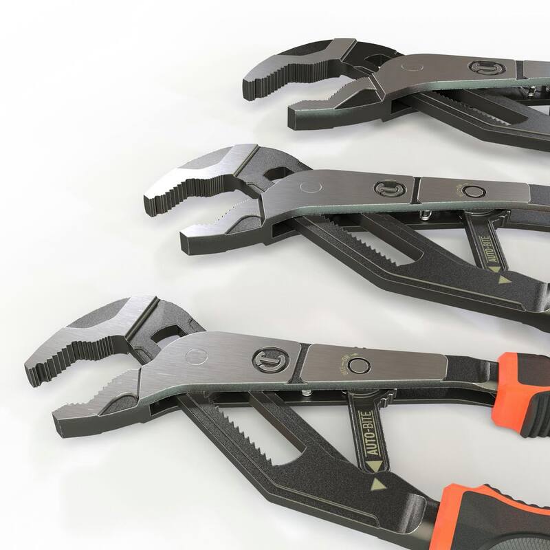Juego de 3 piezas de llaves de lengüeta y ranura auto-mordentes Crescent Z2 con agarres de material dual (3-Piezas) - RTABCGSET3