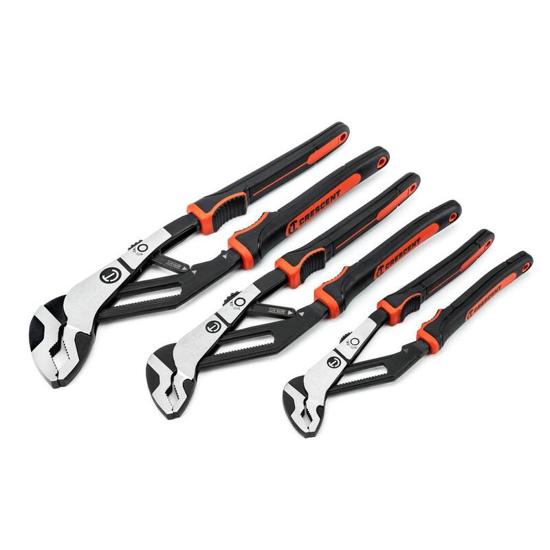 Juego de 3 piezas de llaves de lengüeta y ranura auto-mordentes Crescent Z2 con agarres de material dual (3-Piezas) - RTABCGSET3