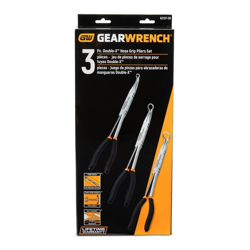 Set de 3 pinzas de agarre GEARWRENCH Double-X para mangueras - 82107-06