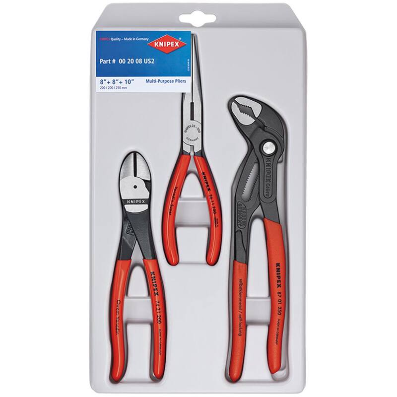 Juego de pinzas universales KNIPEX con pinzas Cobra (3 piezas) - 00 20 08 US2