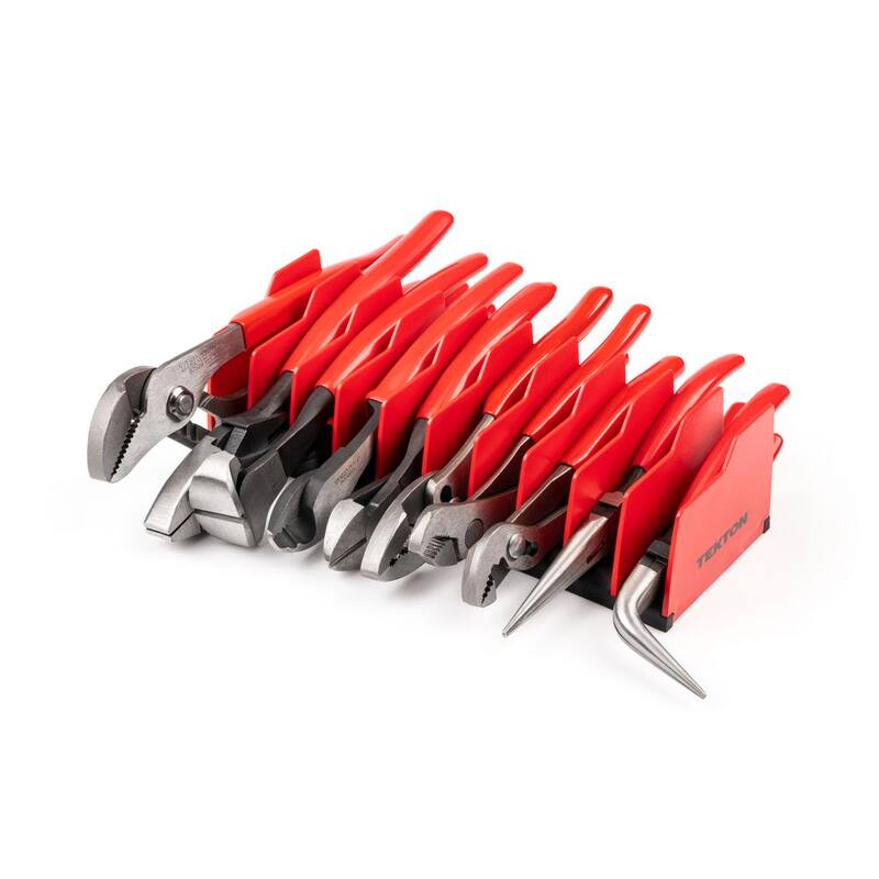 Set de 10 piezas de alicates de agarre y corte TEKTON con soporte - PLR99201