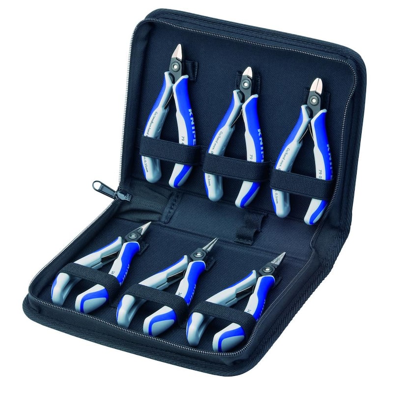 Juego de pinzas de precisión KNIPEX en estuche con cierre de cremallera (6 piezas) - 00 20 16 P