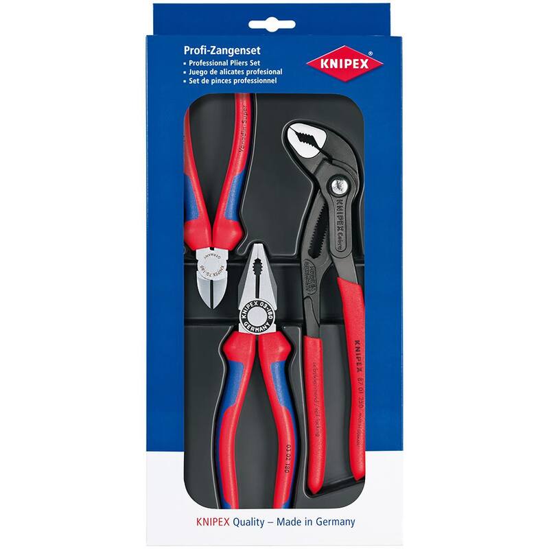 Juego de alicates KNIPEX con alicates diagonales de combinación y Cobra (3 piezas) - 00 20 09 V01