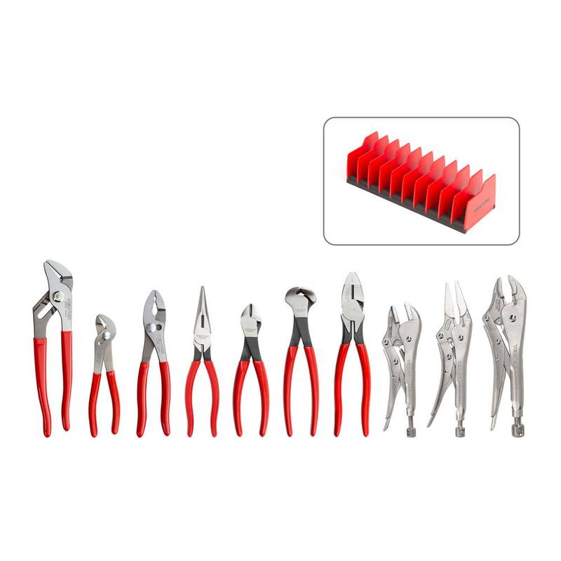 Set de 10 piezas de alicates de agarre, corte y bloqueo TEKTON con rack - PLR99202