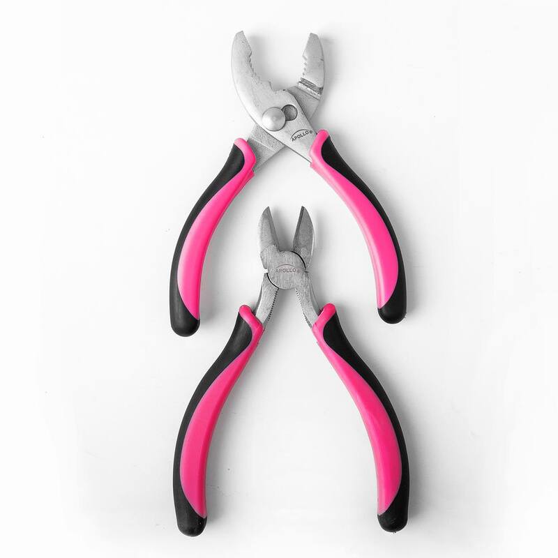 Juego de alicates Apollo 8 in., 6.5 in. y 6 in. en color rosa (3 piezas) - DT5008P