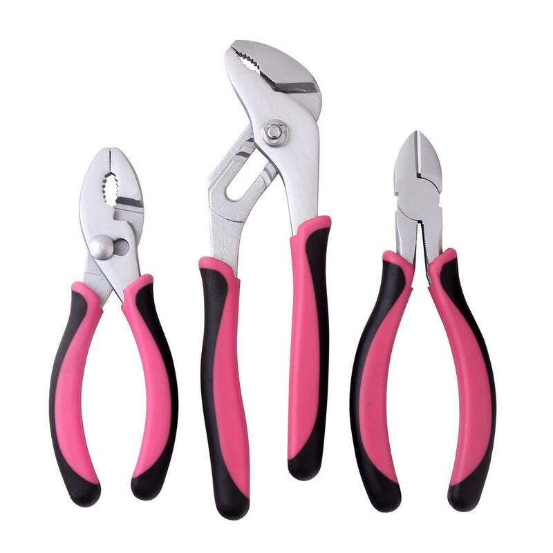 Juego de alicates Apollo 8 in., 6.5 in. y 6 in. en color rosa (3 piezas) - DT5008P