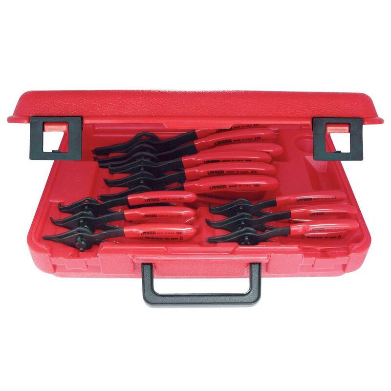Juego de alicates para anillos retenedores convertibles URREA (de 12 piezas) - 360B