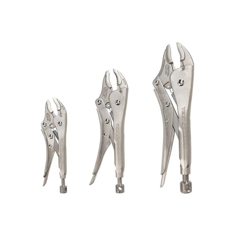 Set de 3 pinzas de bloqueo con mandíbulas curvas TEKTON - PLK90104