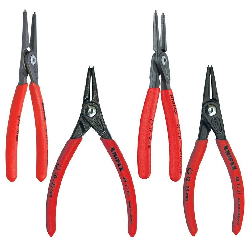Juego de alicates de anillo de retención de precisión KNIPEX en rollo de herramientas (4 piezas) - 00 19 57
