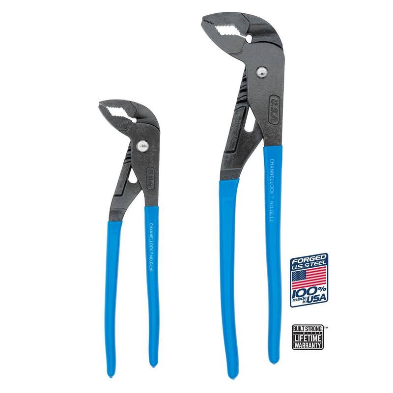 Juego de pinzas de lengüeta y ranura Channellock Griplock de 12.5 pulgadas y 9.5 pulgadas - GLS-1