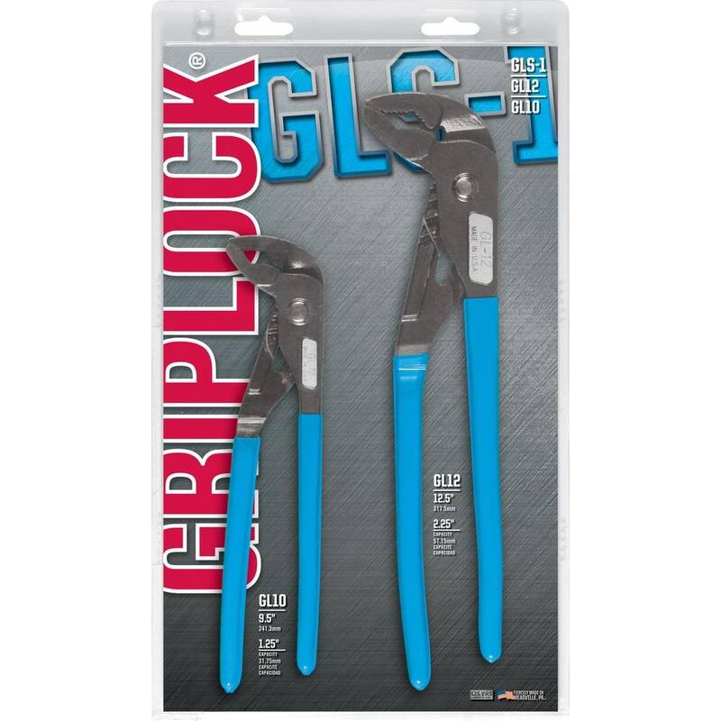 Juego de pinzas de lengüeta y ranura Channellock Griplock de 12.5 pulgadas y 9.5 pulgadas - GLS-1