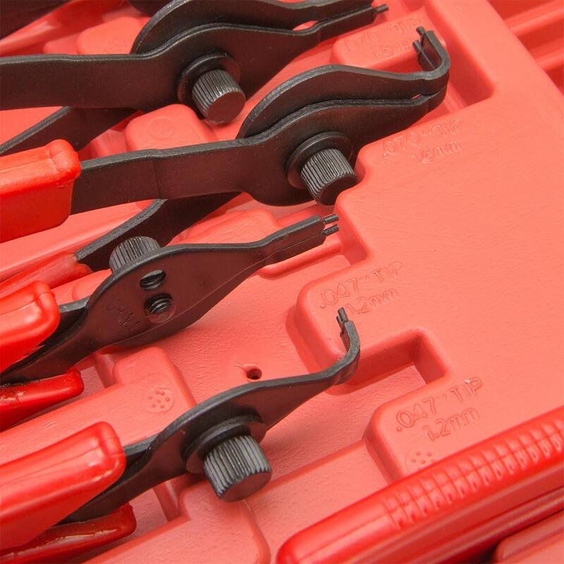 Juego de alicates para anillos de seguridad Stark Pro con estuche de almacenamiento (11 piezas) - 16600-H