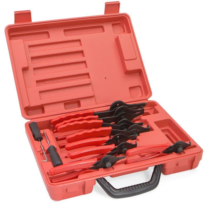 Juego de alicates para anillos de seguridad Stark Pro con estuche de almacenamiento (11 piezas) - 16600-H
