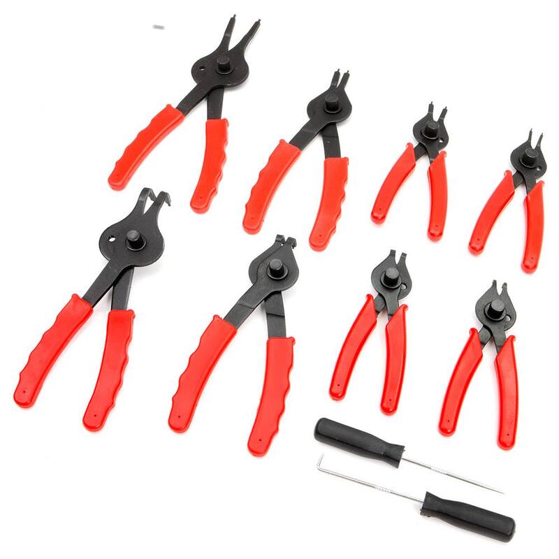Juego de alicates para anillos de seguridad Stark Pro con estuche de almacenamiento (11 piezas) - 16600-H