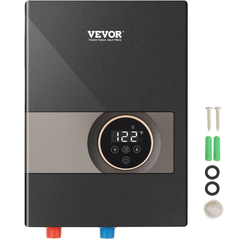 VEVOR Instant Water Heater, 8kw On Demand Electric Tankless Water Boiler, Digital Temperature Display & Easy Installation & 24-Hour Water Supply, For Kitchen Bathroom Shower Mall Salon ETL Listed - JRSRSQS8KWLEDKHTKV4