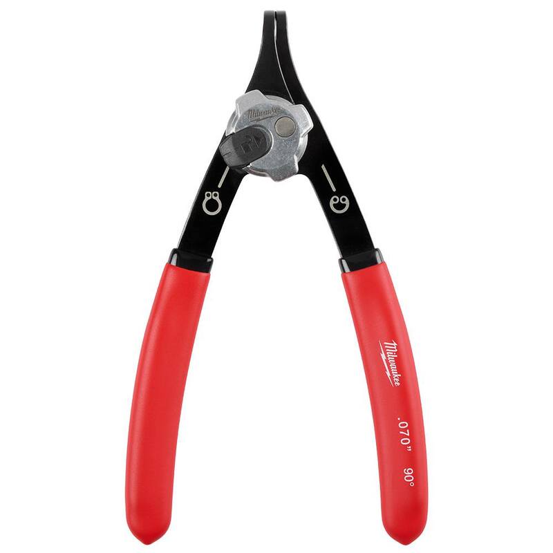 Alicates de anillo de retención convertible de 0.070 pulgadas de Milwaukee - 90° - 48-22-6538
