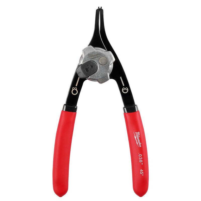 Milwaukee 0.038 pulg. Alicate para anillos de retención convertible - 45° - 48-22-6531