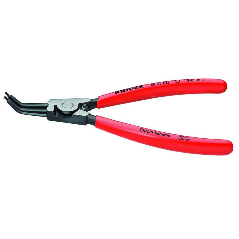 KNIPEX 7-1/4 pulgadas, pinzas para anillos de retención externos con ángulo de 45 grados - 46 31 A22