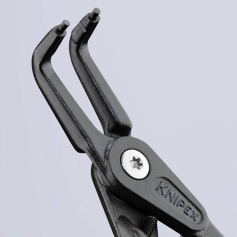 Pinzas de anillo de retención de precisión KNIPEX con limitador interno de 90 grados en ángulo-con apertura ajustable - 48 41 J31
