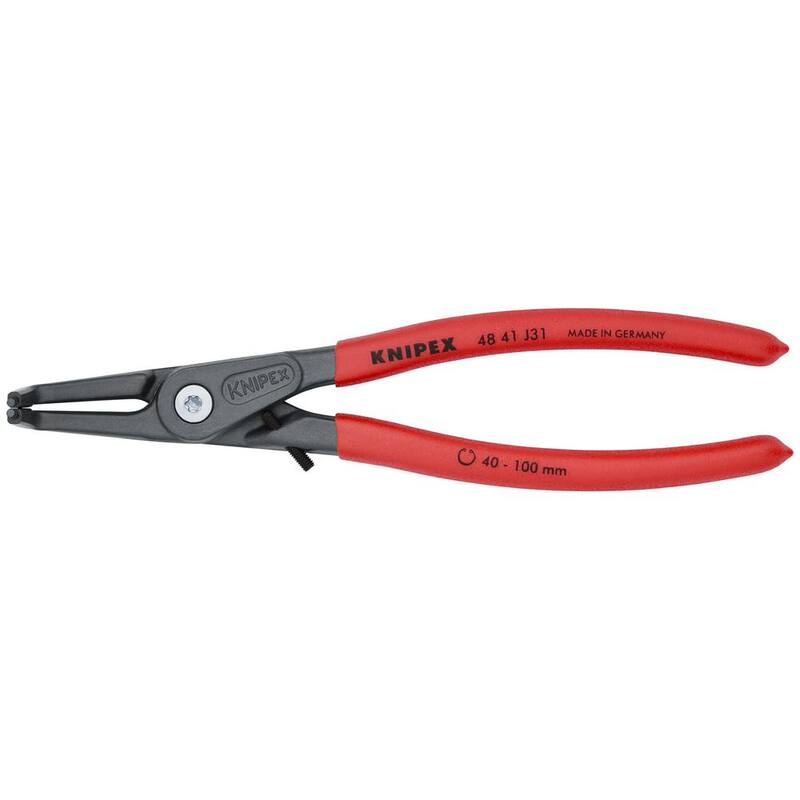 Pinzas de anillo de retención de precisión KNIPEX con limitador interno de 90 grados en ángulo-con apertura ajustable - 48 41 J31
