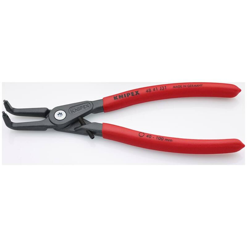 Pinzas de anillo de retención de precisión KNIPEX con limitador interno de 90 grados en ángulo-con apertura ajustable - 48 41 J31