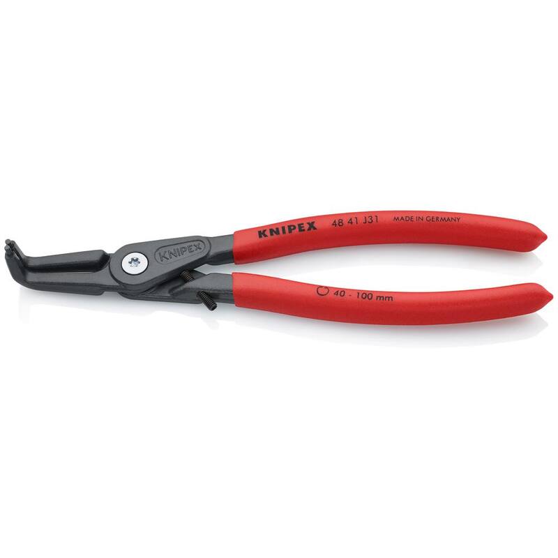 Pinzas de anillo de retención de precisión KNIPEX con limitador interno de 90 grados en ángulo-con apertura ajustable - 48 41 J31