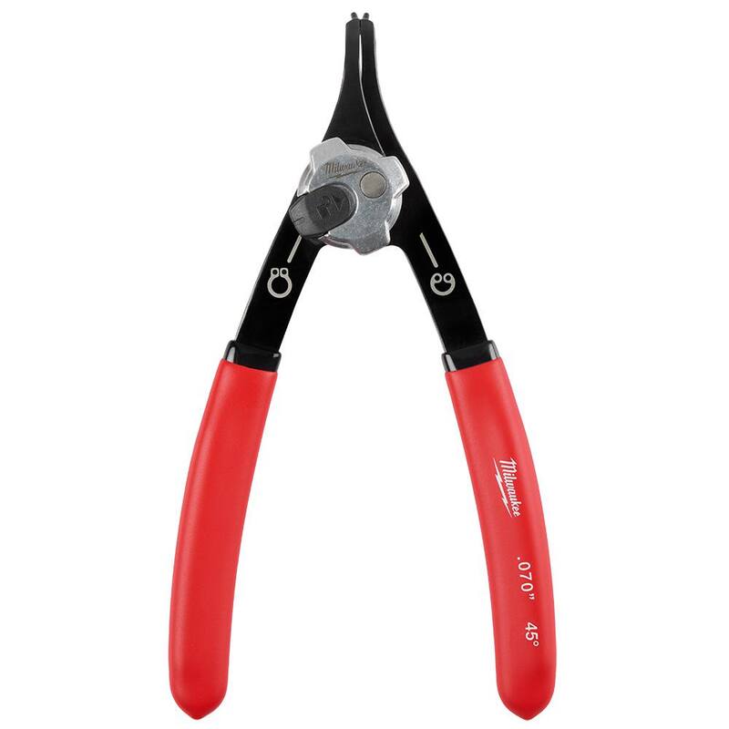 Pinzas para anillos de seguridad convertibles de 45° de Milwaukee de 0.070 pulgadas - 48-22-6537