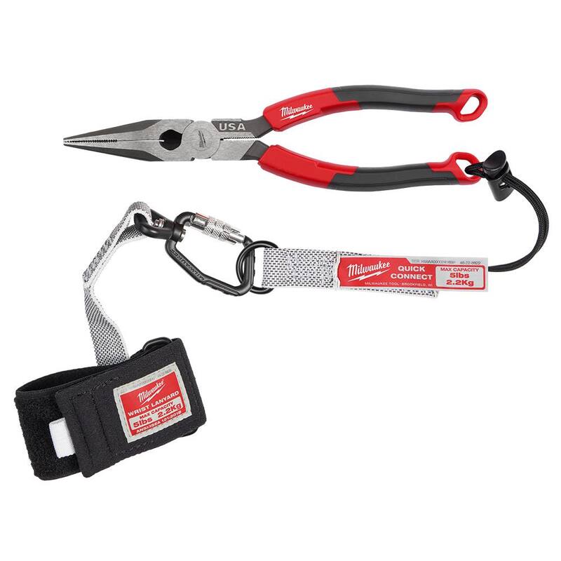 Pinzas de punta larga de 8 pulgadas Milwaukee con extractor de cinta para pescar y mango con agarre cómodo - MT555