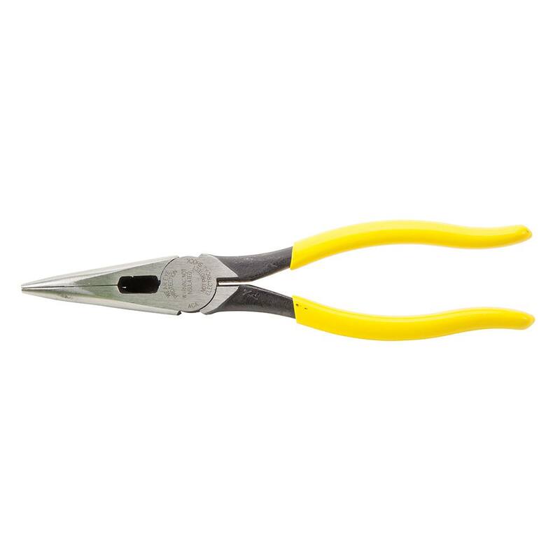 Herramientas Klein 8 pulgadas. Pinzas de corte lateral de nariz larga resistente - D203-8