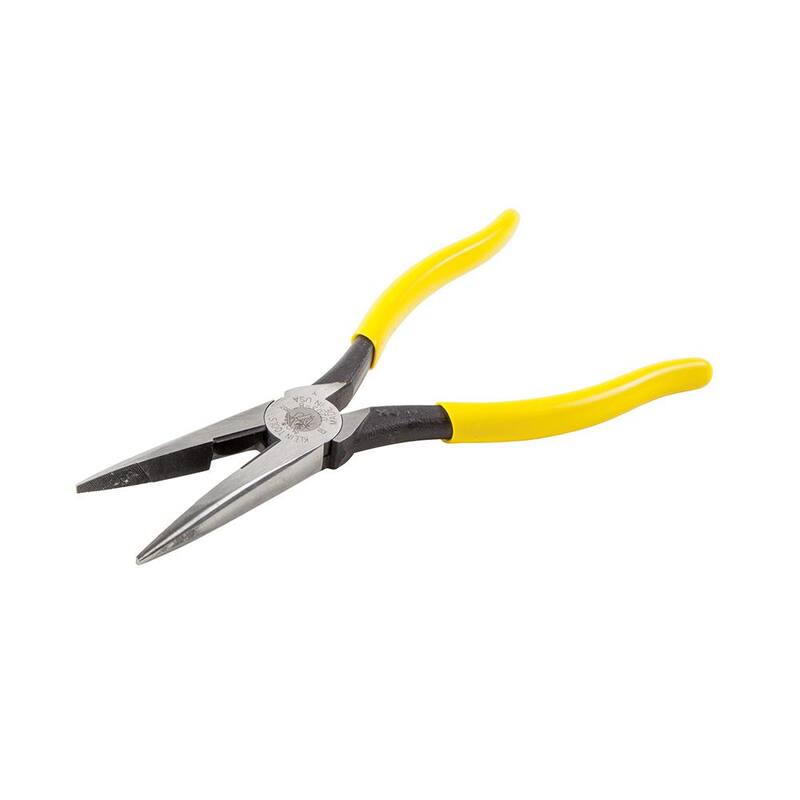 Herramientas Klein 8 pulgadas. Pinzas de corte lateral de nariz larga resistente - D203-8