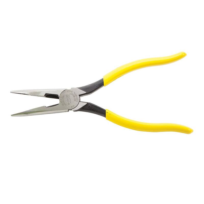 Herramientas Klein 8 pulgadas. Pinzas de corte lateral de nariz larga resistente - D203-8