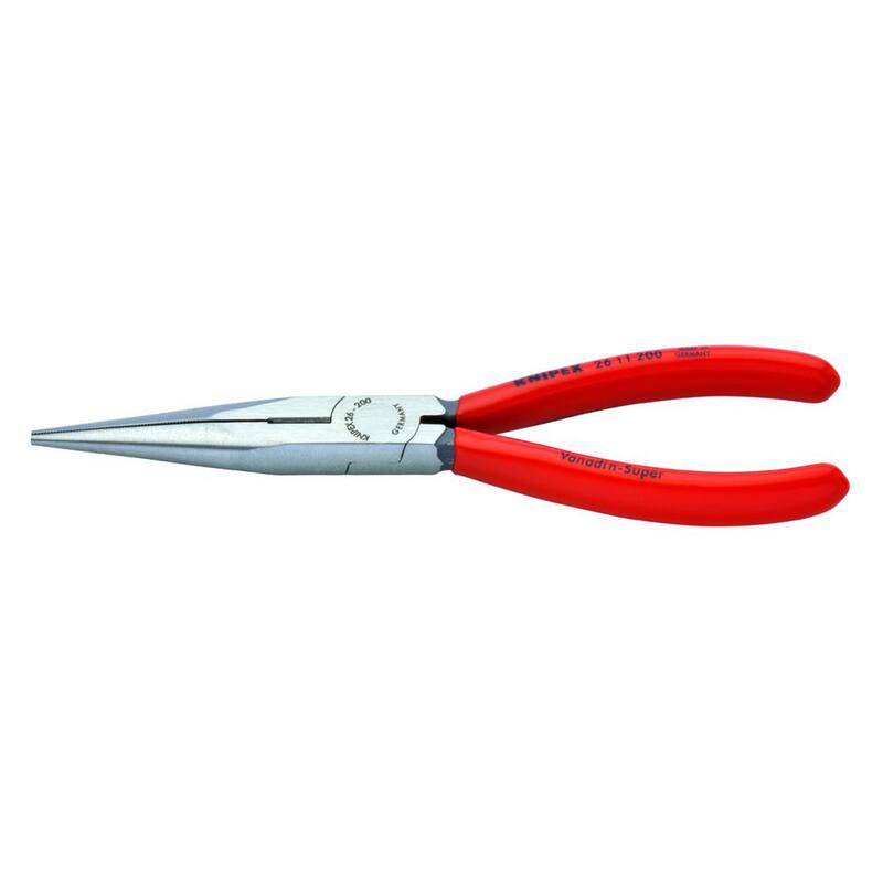 KNIPEX Alicates de corte de nariz larga forjados de acero resistente de 8 pulgadas con filo de corte de 61 HRC - 26 11 200