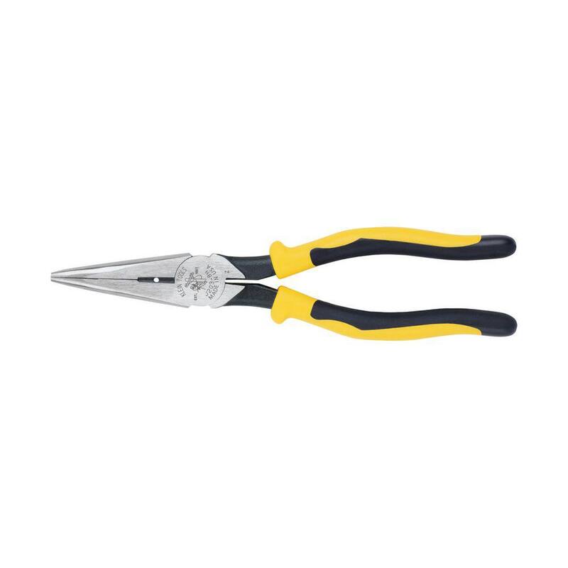 Herramientas Klein 8 in. Alicate cortante lateral de nariz larga resistente para trabajo pesado Journeyman con agujero para pelar - J203-8NSEN