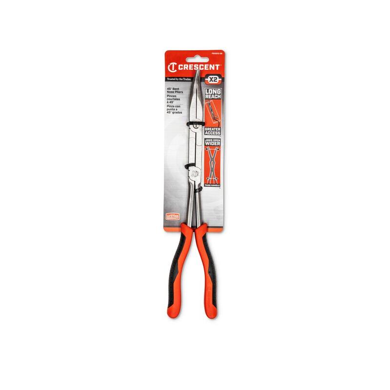 Pinzas de nariz doblada de doble compuesto largo Crescent 13 in. X2 con mango de material dual - PSX201C-06