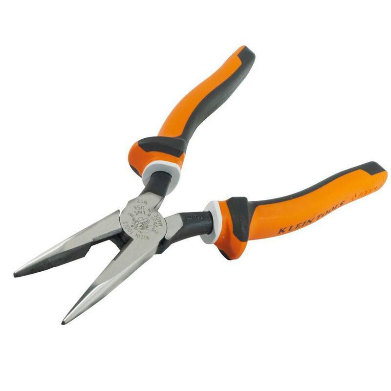 Pinzas cortadoras de corte lateral Klein Tools, de nariz larga, 8 pulgadas, delgadas y aisladas - 2038EINS