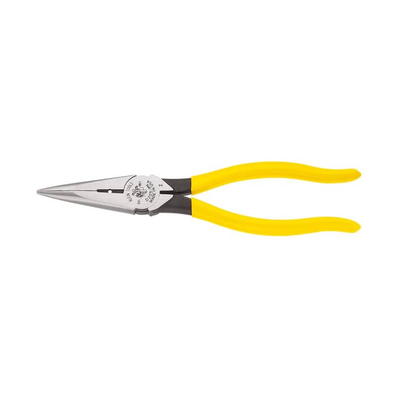 Herramientas Klein 8 pulgadas. Alicates de corte lateral de nariz larga de servicio pesado para pelar cables - D203-8N