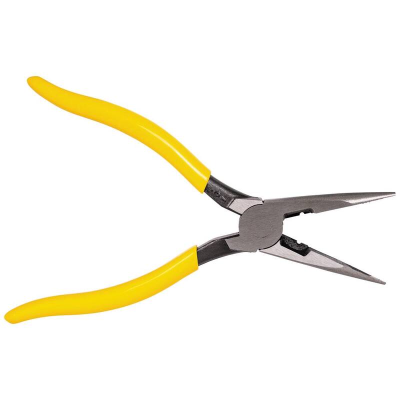 Herramientas Klein 8 pulgadas. Alicates de corte lateral de nariz larga de servicio pesado para pelar cables - D203-8N