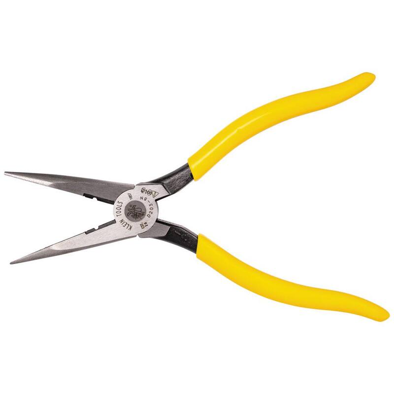 Herramientas Klein 8 pulgadas. Alicates de corte lateral de nariz larga de servicio pesado para pelar cables - D203-8N
