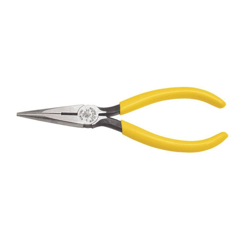 Pinzas de nariz larga estándar con corte lateral de 6 pulgadas de Klein Tools - D203-6