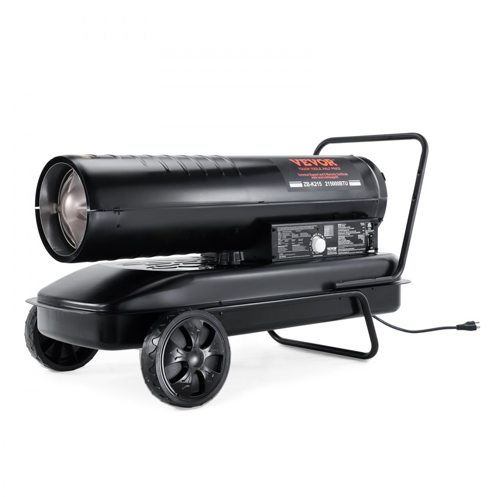 VEVOR Kerosene Forced Air Heater, 215000 BTU Portable Torpedo Diesel Space Heater with Thermostat, 13.2 Gallon Tank Energy-Efficient heavy-duty Heater, for Indoor Outdoor Use Workshop Industry - GFSMYQNQ2150IKUQFV1