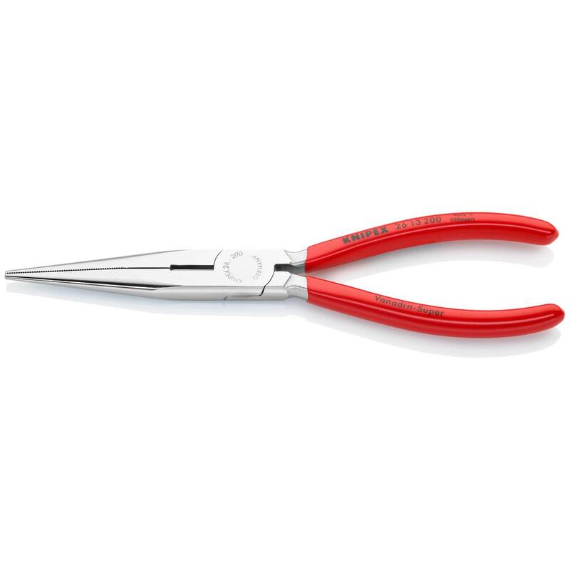 Pinzas de punta larga KNIPEX de 8 pulgadas con cortador y cromado - 26 13 200