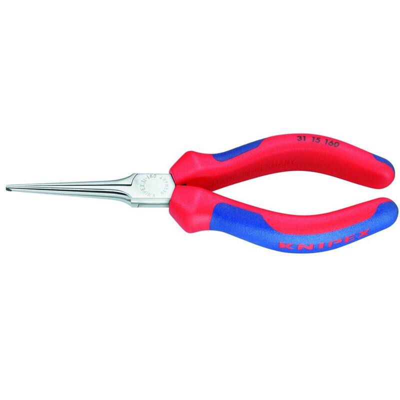 Pinzas de punta larga KNIPEX de 6-1/4 pulgadas con agarre cómodo - 31 15 160